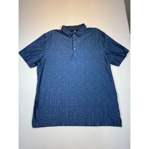 Hickey Freeman Golf Polo Shirt Mens Extra Large Blue Floral Print